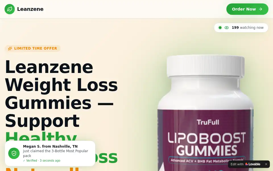 Screenshot of leanzene-weight.lovable.app