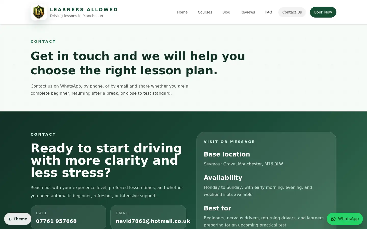 Screenshot of learnersallowed.co.uk