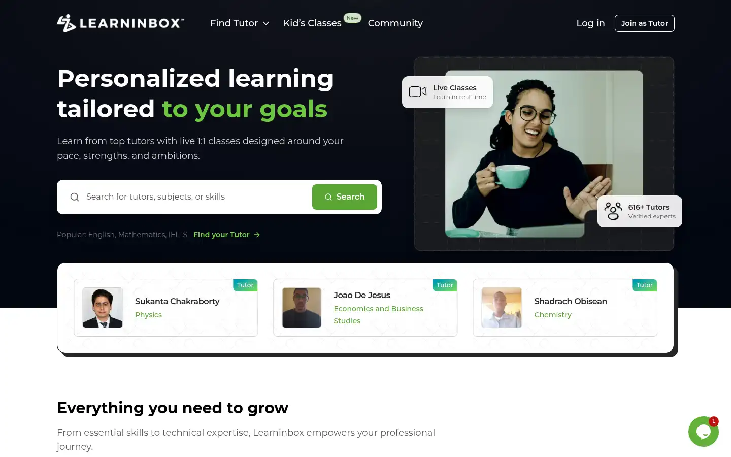 Screenshot of learninbox.com