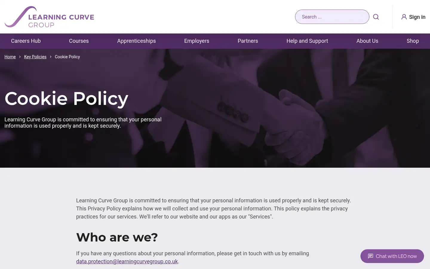 Screenshot of learningcurvegroup.co.uk