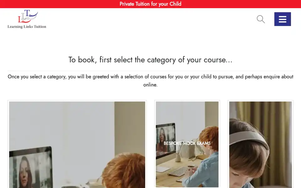 Screenshot of learninglinkstuition.co.uk