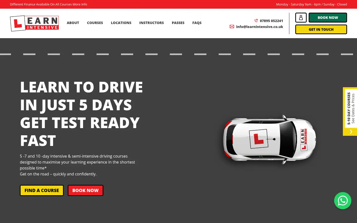 Screenshot of learnintensive.co.uk