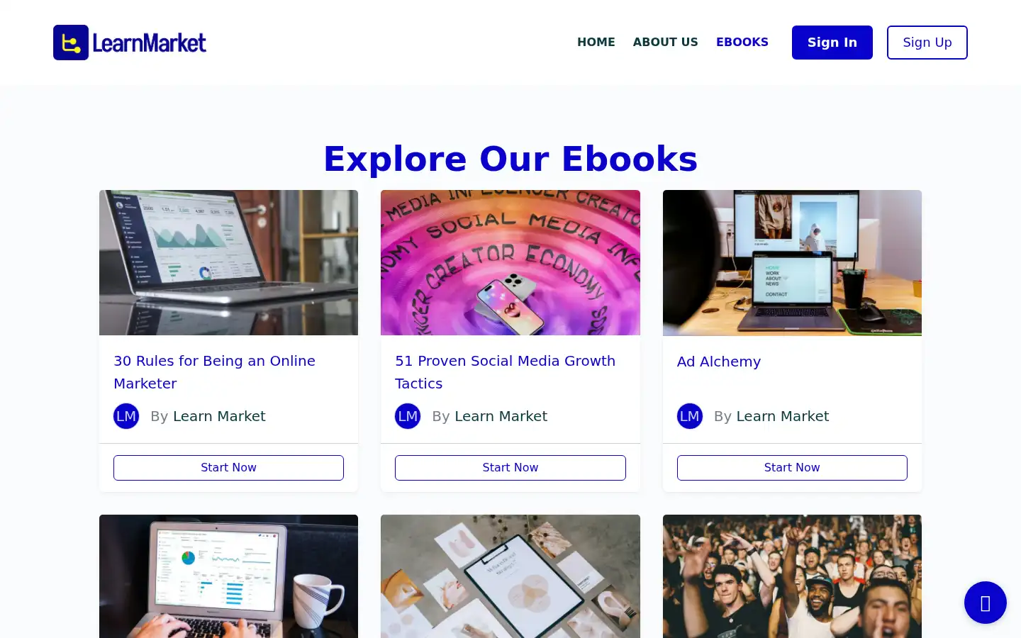 Screenshot of learnmarkt.com