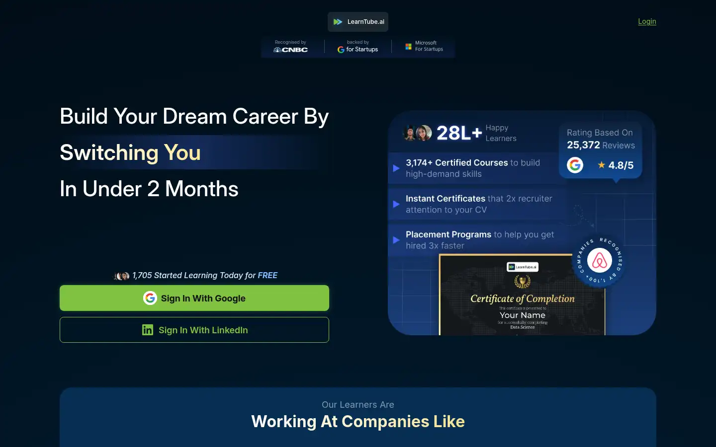 Screenshot of learntube.ai