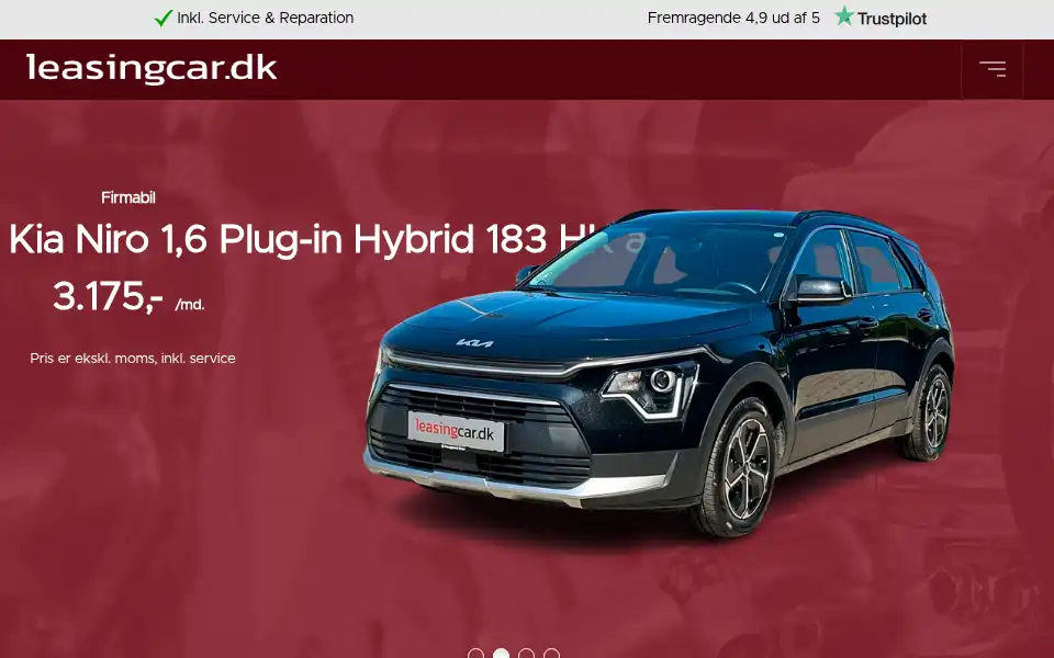 Screenshot of leasingcar.dk