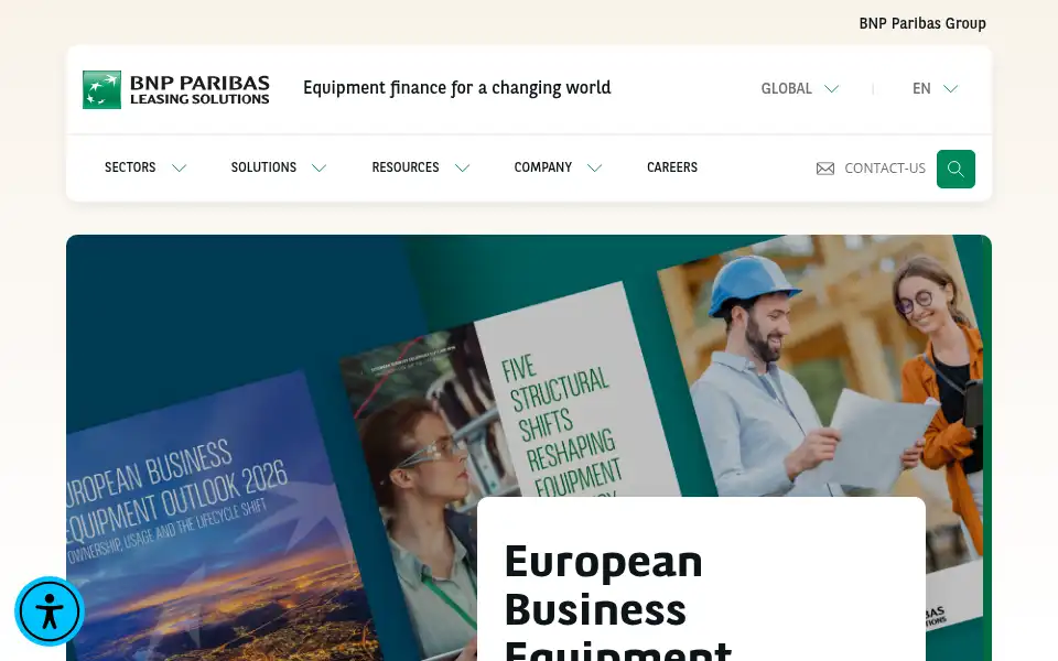 Screenshot of leasingsolutions.bnpparibas.com