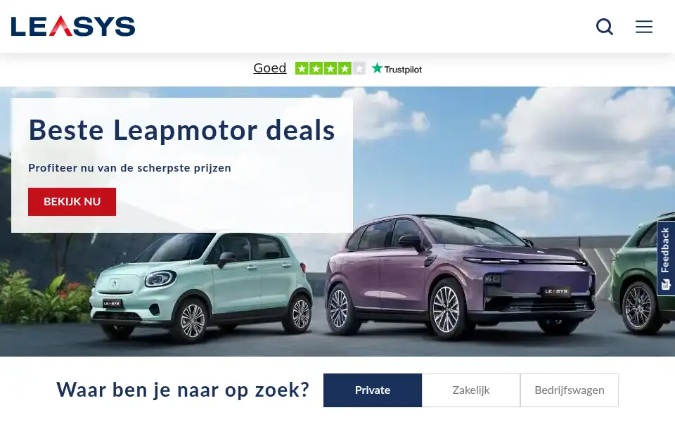 Screenshot of leasys.nl