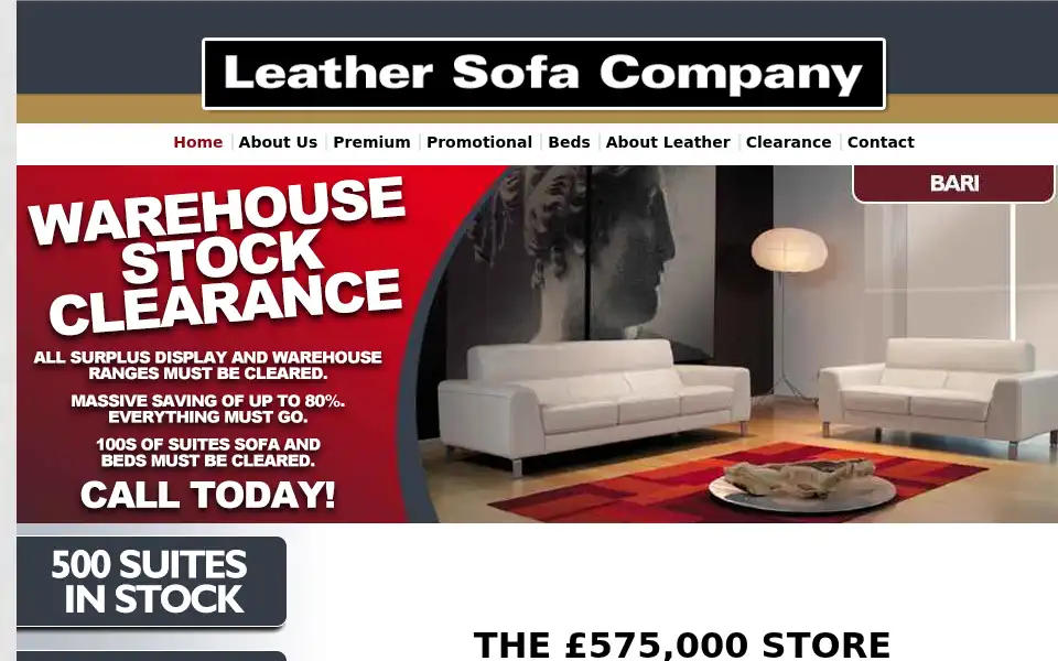 Screenshot of leathersofacompanyuk.com