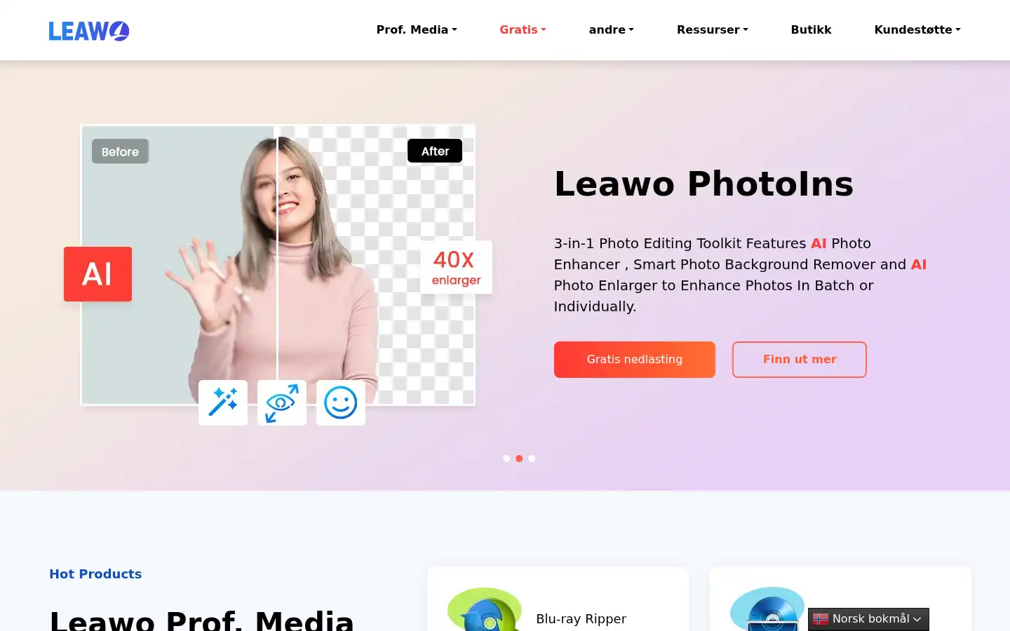 Screenshot of leawo.com