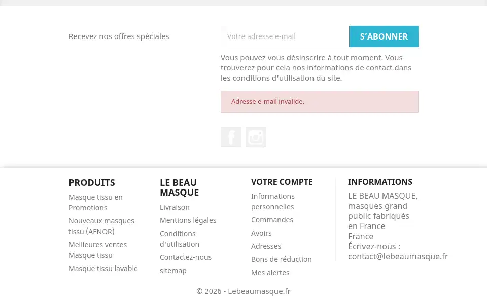 Screenshot of lebeaumasque.fr
