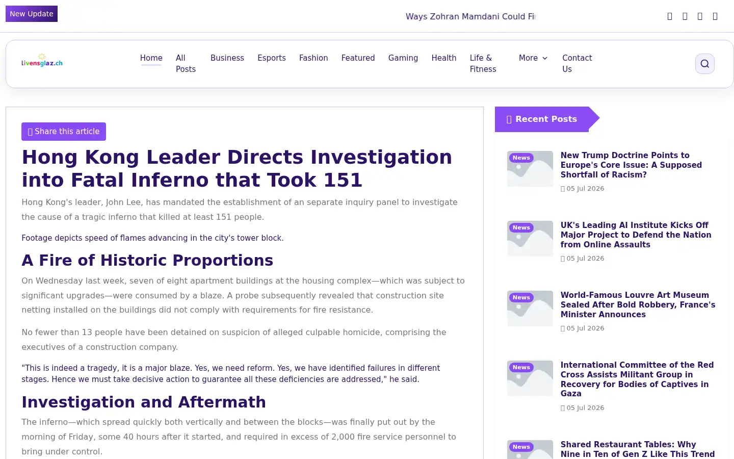 Screenshot of lebensglanz.ch