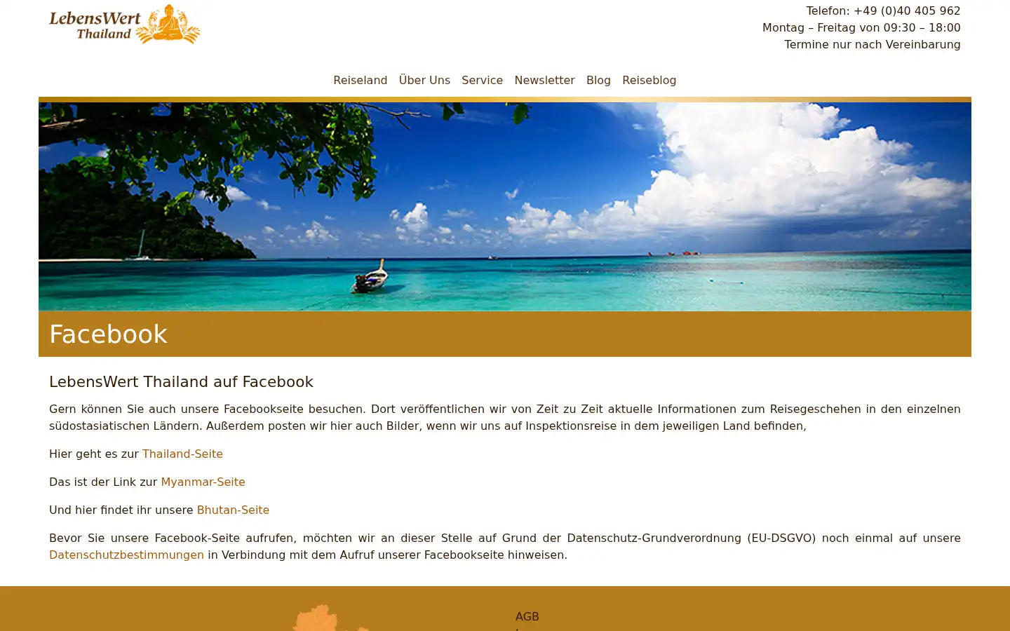 Screenshot of lebenswert-thailand.de