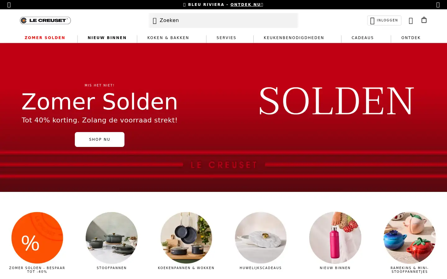 Screenshot of lecreuset.be