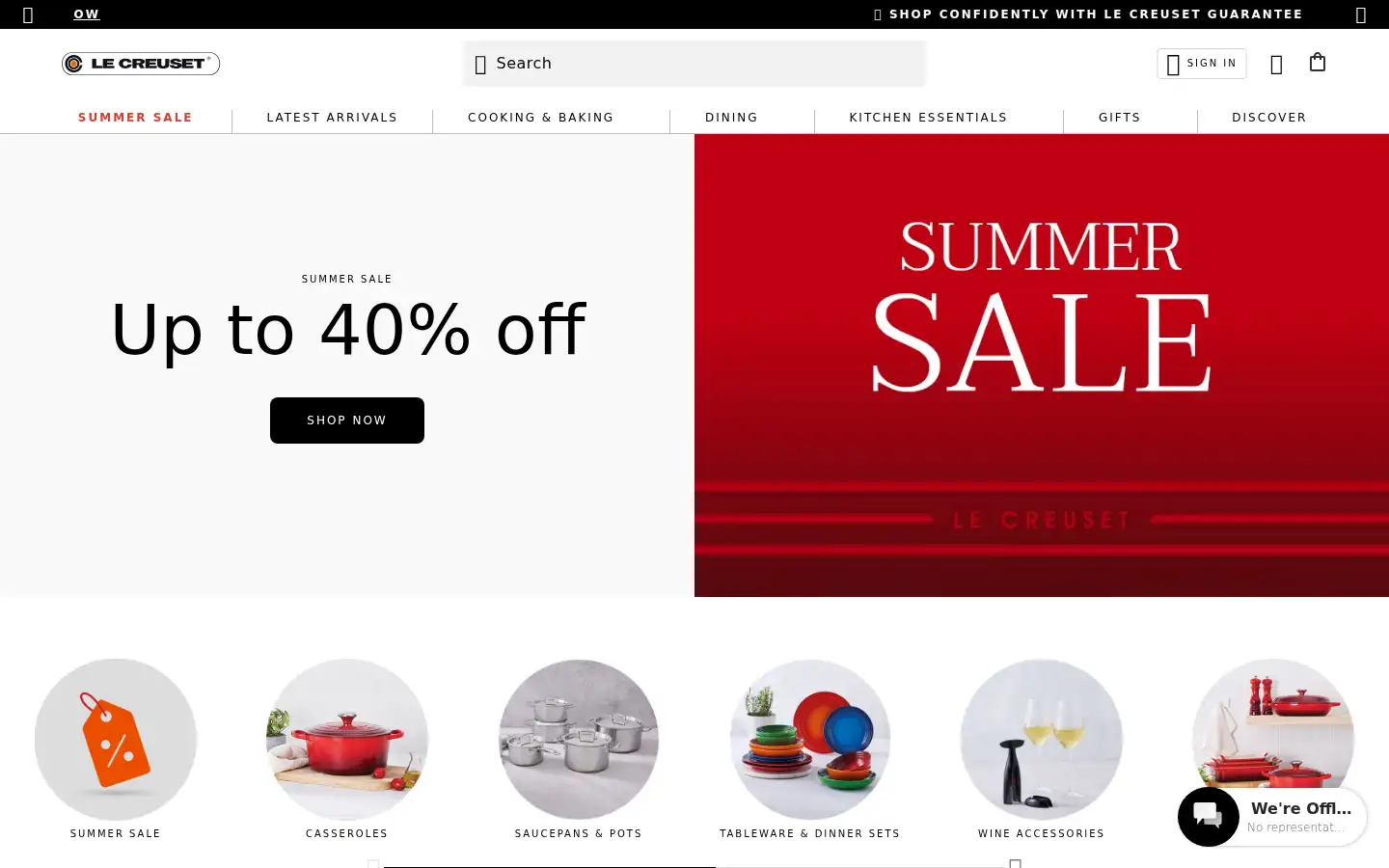 Screenshot of lecreuset.co.uk