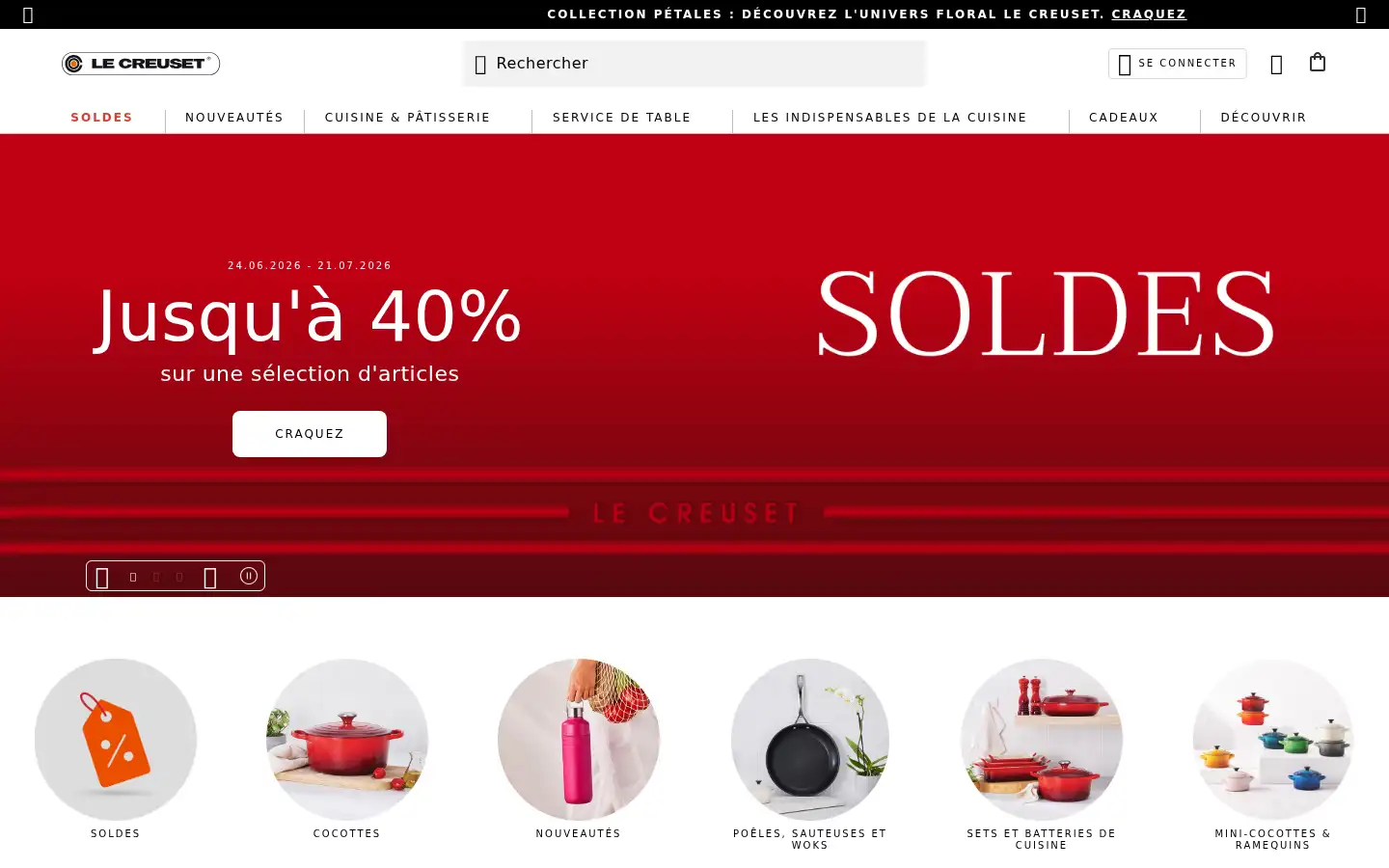 Screenshot of lecreuset.com