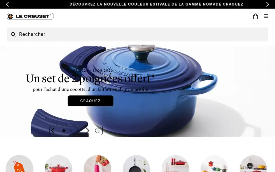 Screenshot of lecreuset.fr