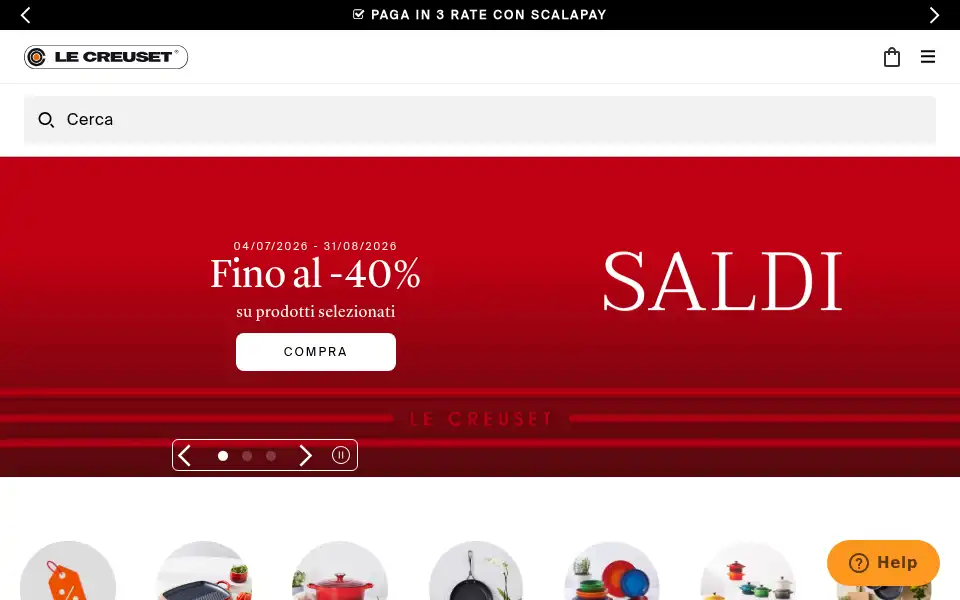 Screenshot of lecreuset.it