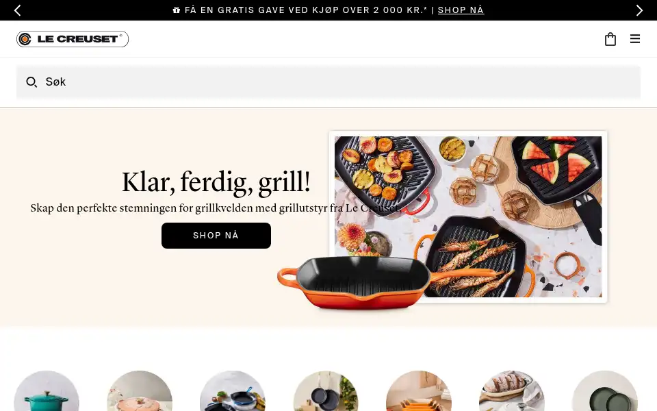 Screenshot of lecreuset.no