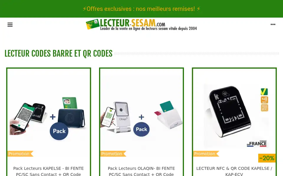 Screenshot of lecteur-sesam.com
