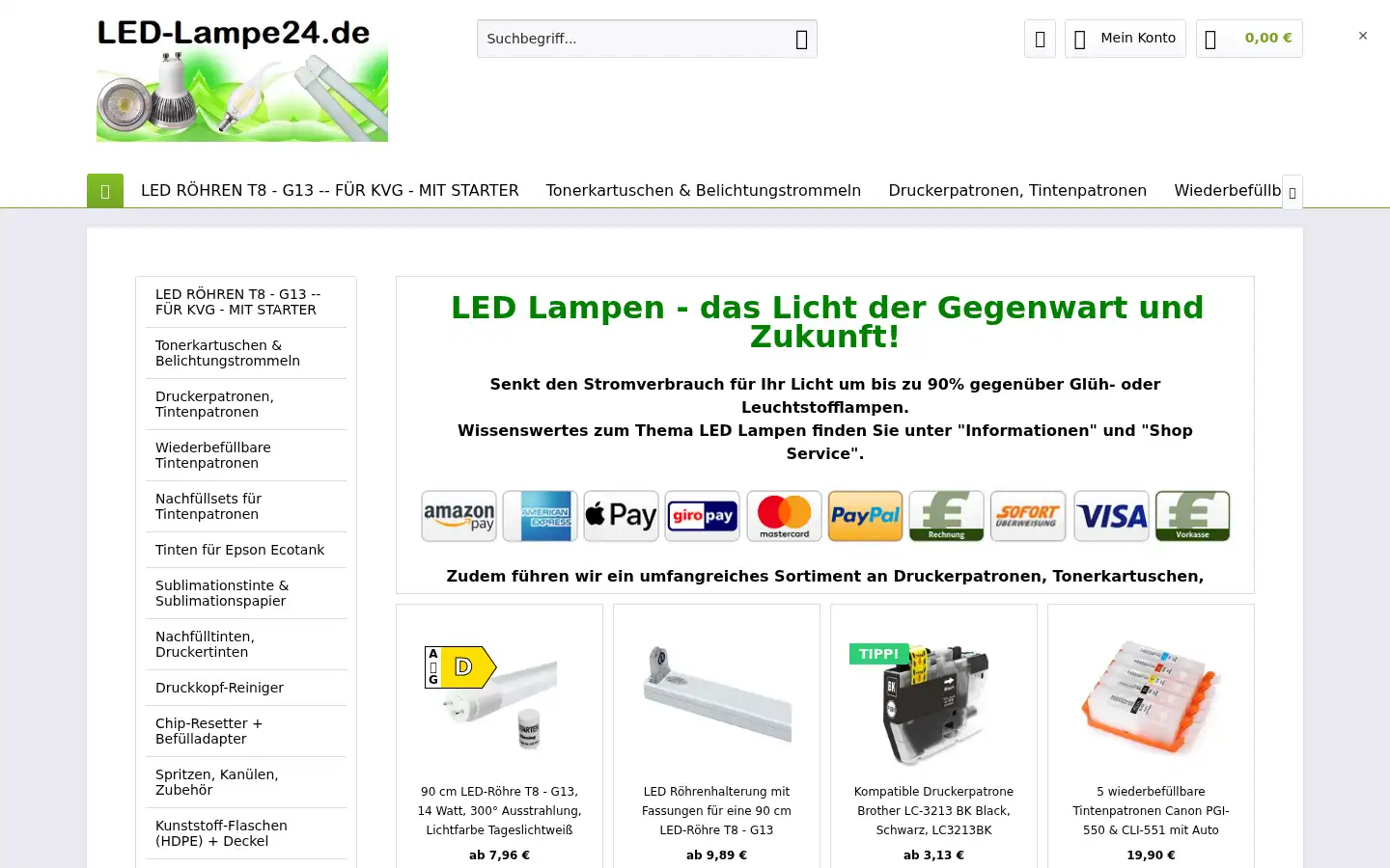Screenshot of led-lampe24.de