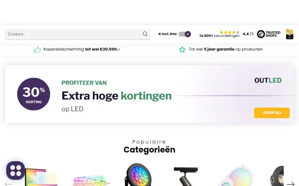 Screenshot of led24.nl