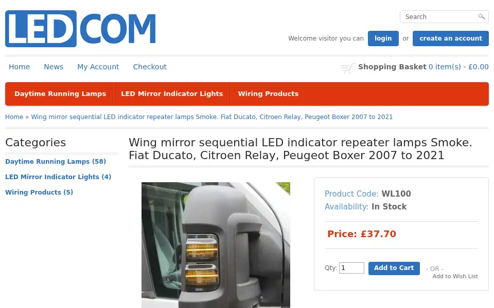 Screenshot of ledcom.co.uk