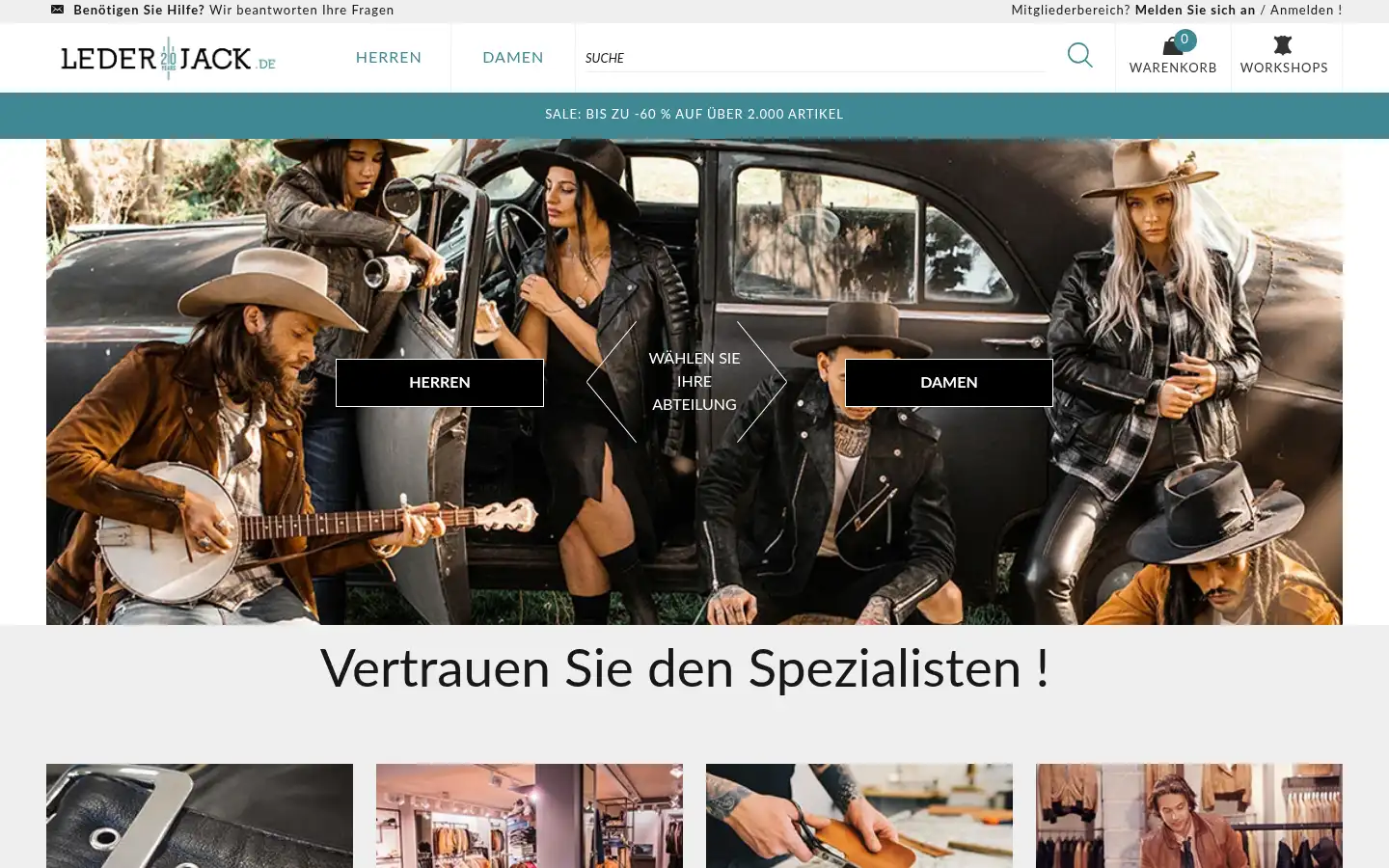 Screenshot of leder-jack.de