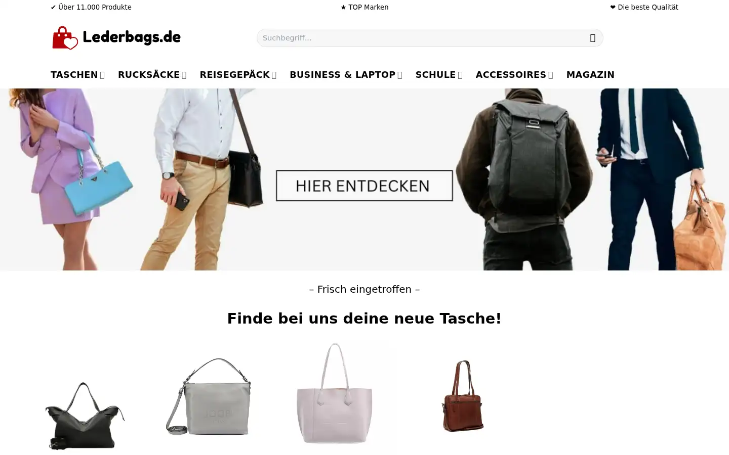 Screenshot of lederbags.de