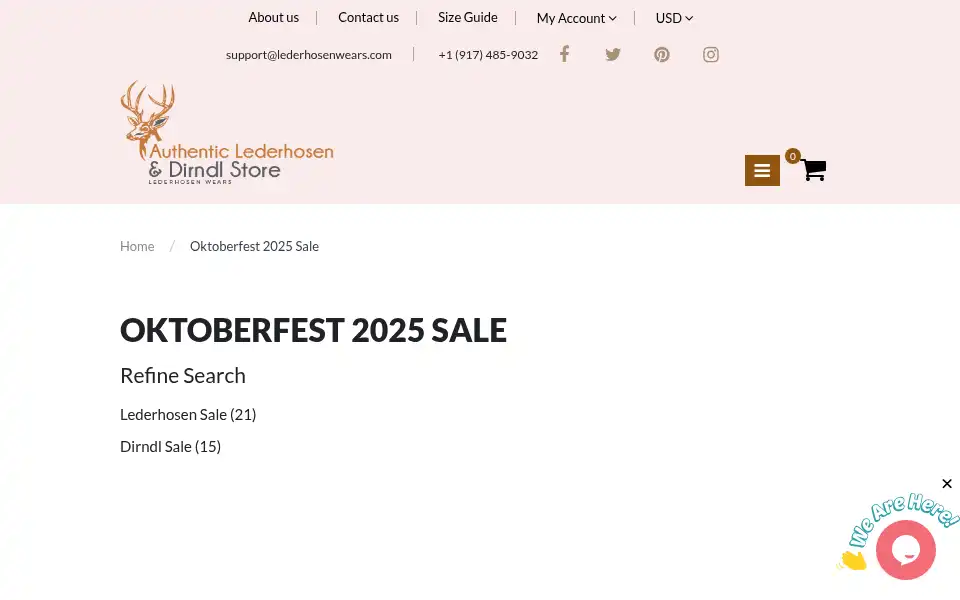 Screenshot of lederhosenwears.com