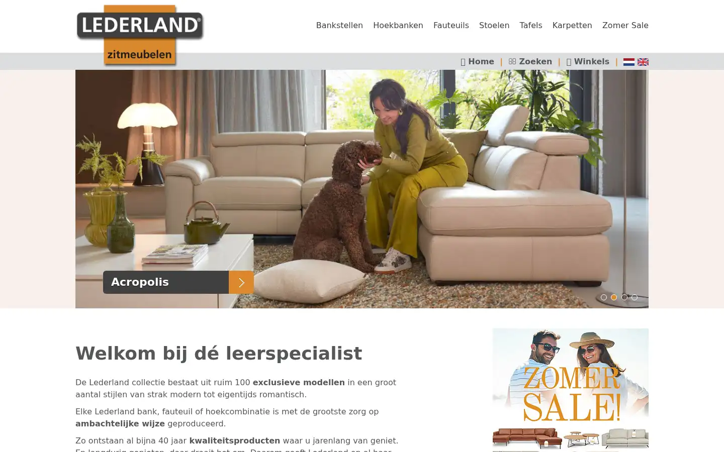 Screenshot of lederland.nl