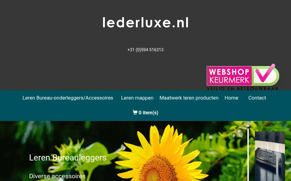 Screenshot of lederluxe.nl