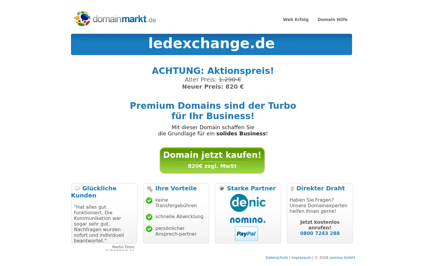 Screenshot of ledexchange.de
