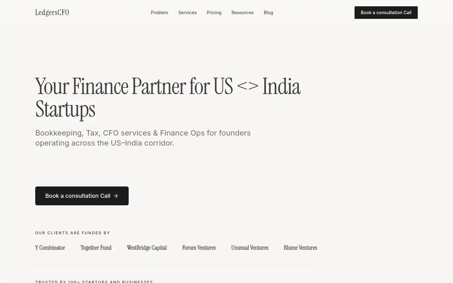 Screenshot of ledgerscfo.com