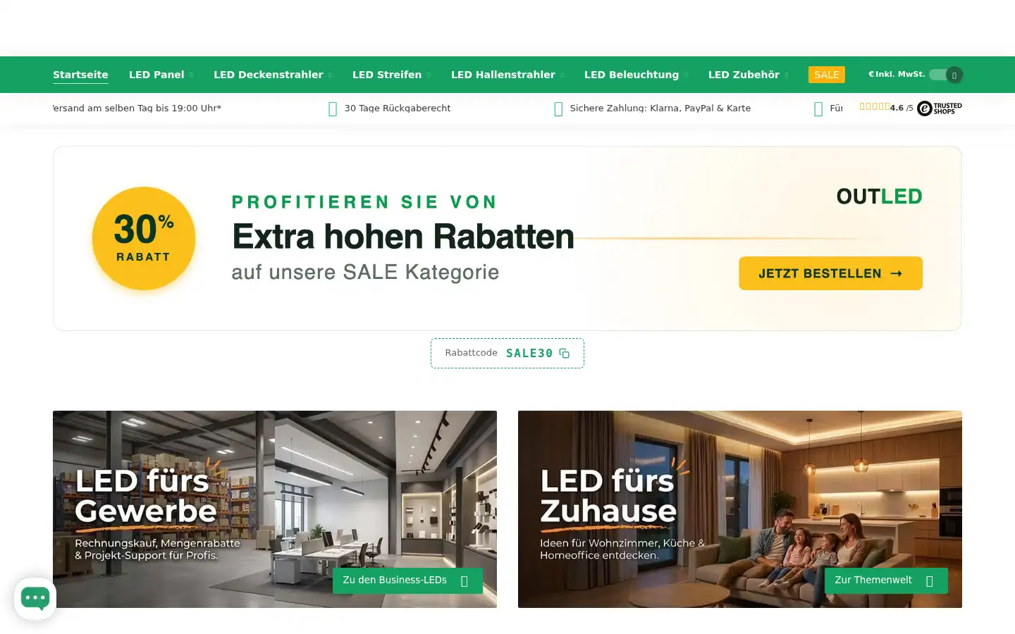 Screenshot of ledgrosshandel.de