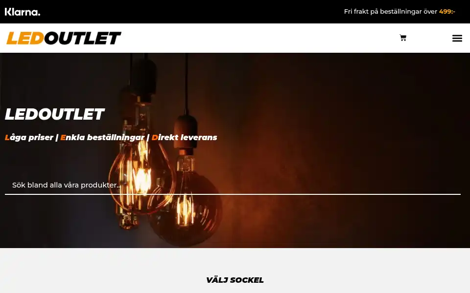 Screenshot of ledoutlet.se