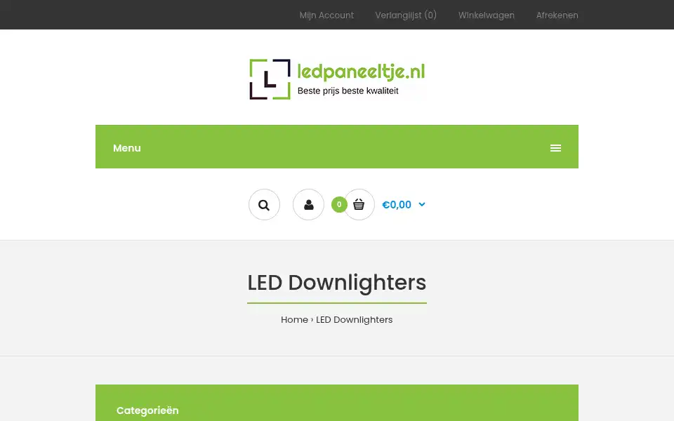 Screenshot of ledpaneeltje.nl