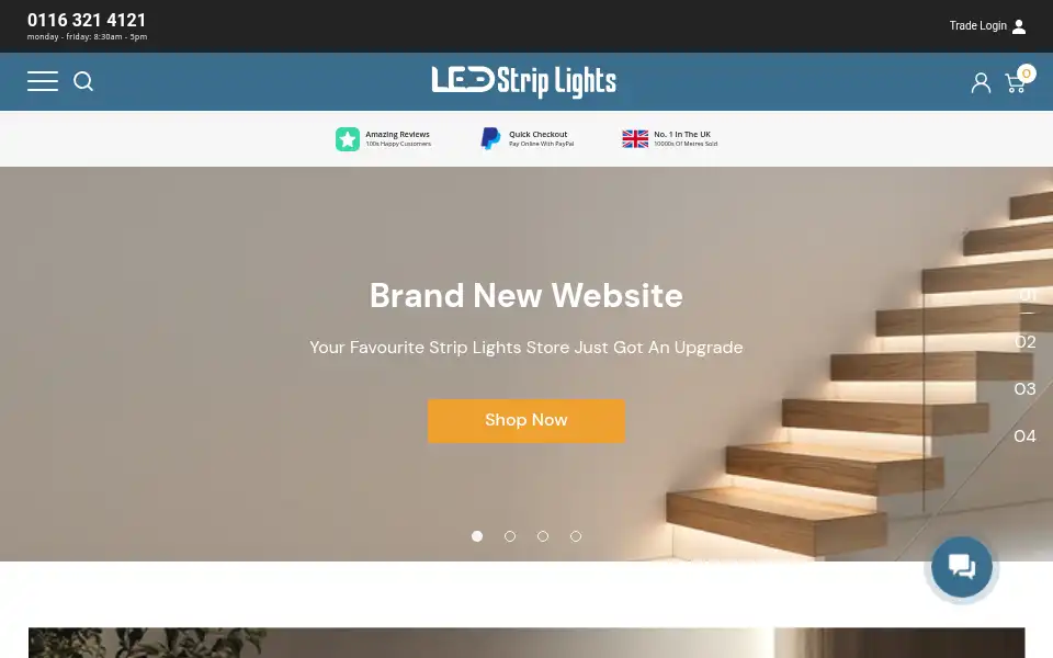 Screenshot of ledstriplights.co.uk
