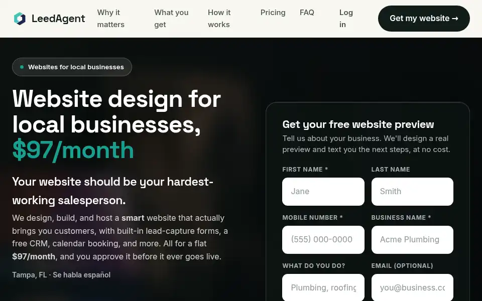 Screenshot of leedagent.com
