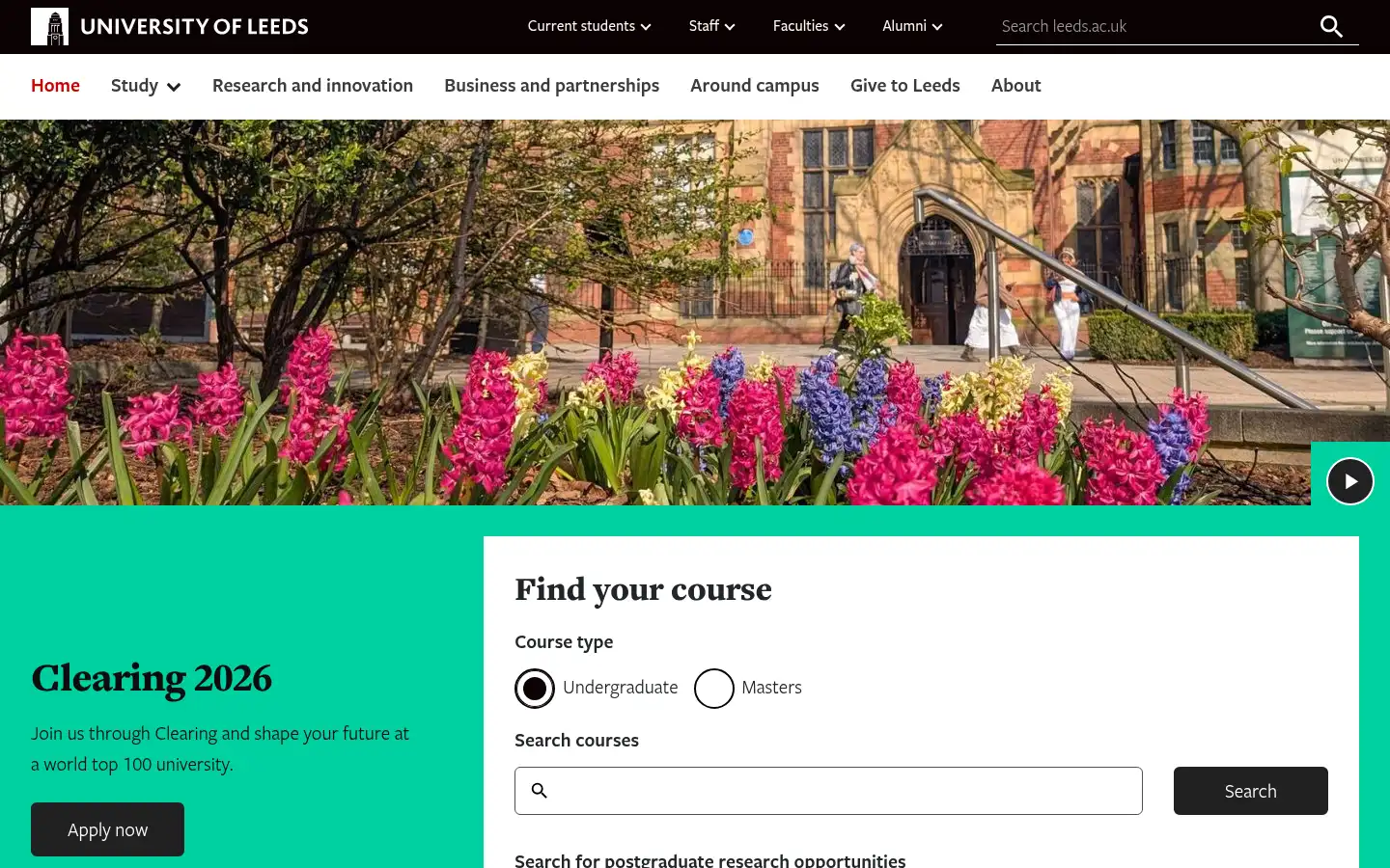 Screenshot of leeds.ac.uk