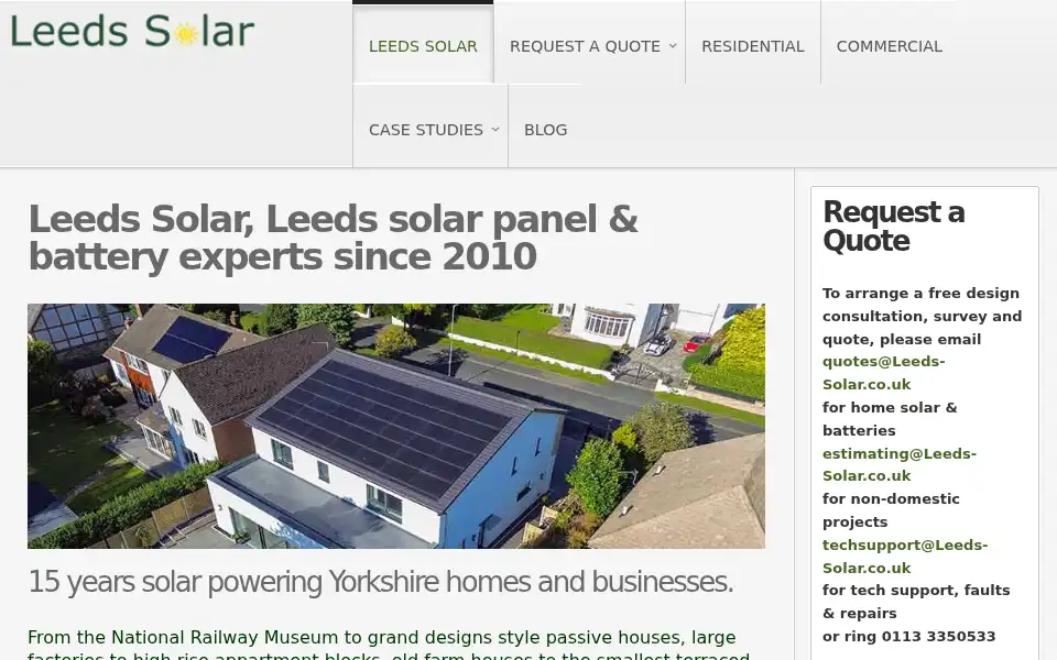Screenshot of leeds-solar.co.uk