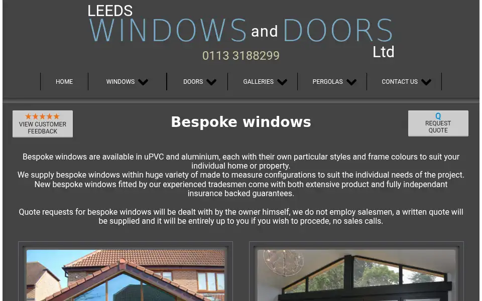Screenshot of leeds-windows-and-doors.co.uk