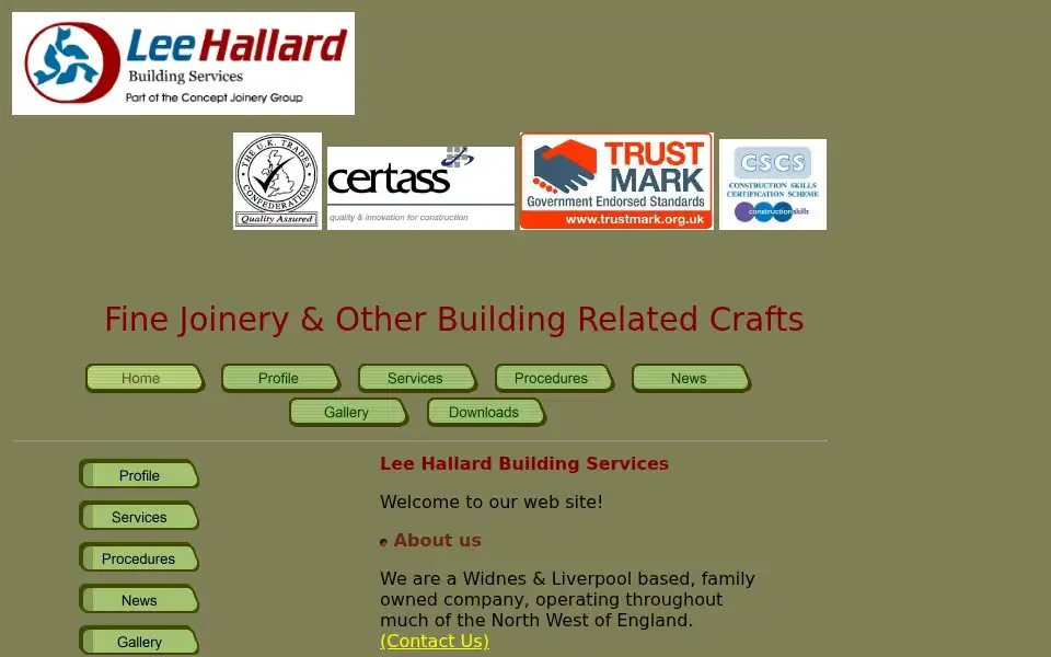Screenshot of leehallard.co.uk