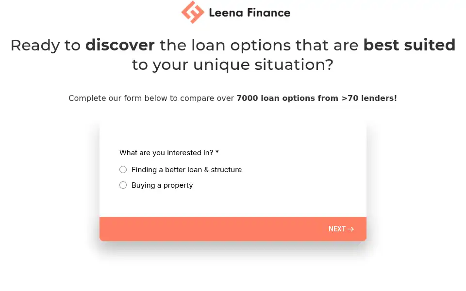 Screenshot of leenafinance.com.au