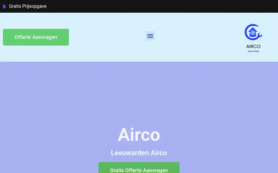 Screenshot of leeuwardenairco.com