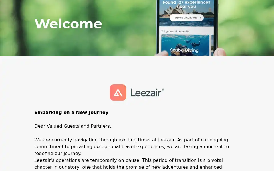 Screenshot of leezair.com