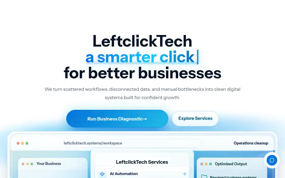 Screenshot of leftclicktech.ai