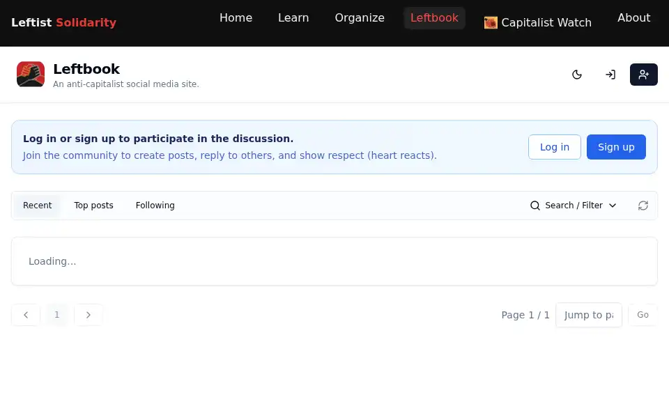 Screenshot of leftistsolidarity.com