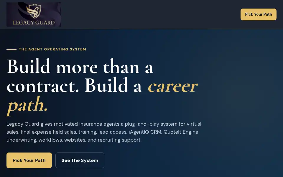 Screenshot of legacyguard.insure