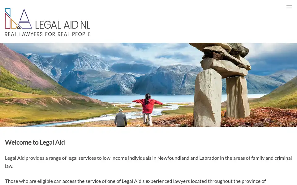Screenshot of legalaid.nl.ca