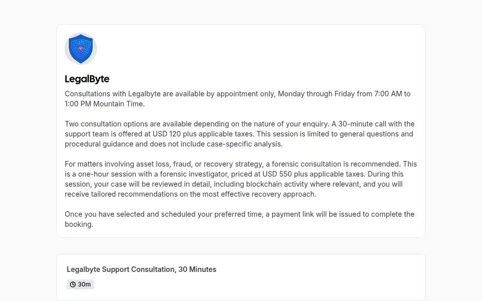 Screenshot of legalbyte.io